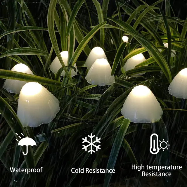 Waterproof Solar Mushrooms Light LED Solar Garden Lights Outdoor Solar Cell Fairy Lights for Garland Lawn