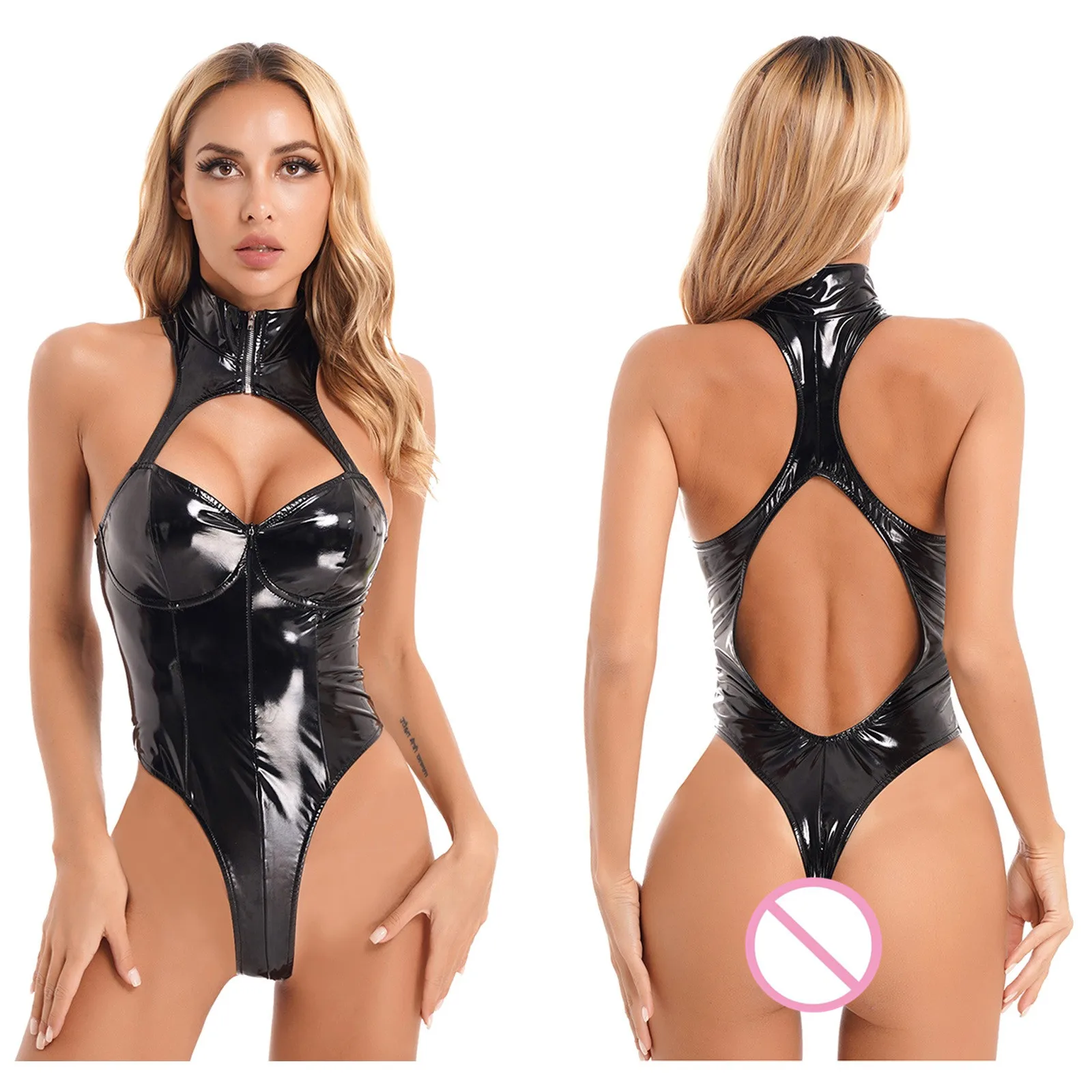 Womens Latex suit Bodysuit Sexy lingerie