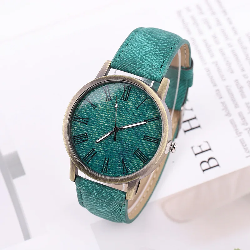 

New Fashion Men Casual Quartz Watch Women Jean Fabric Leather Strap Watches Relogio Feminino Ladies Wristwatch Hot Clock