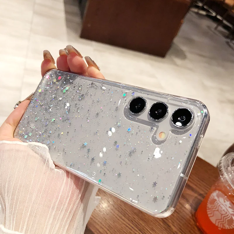 Sparkling Soft Epoxy Silicone Clear Phone Case Cover