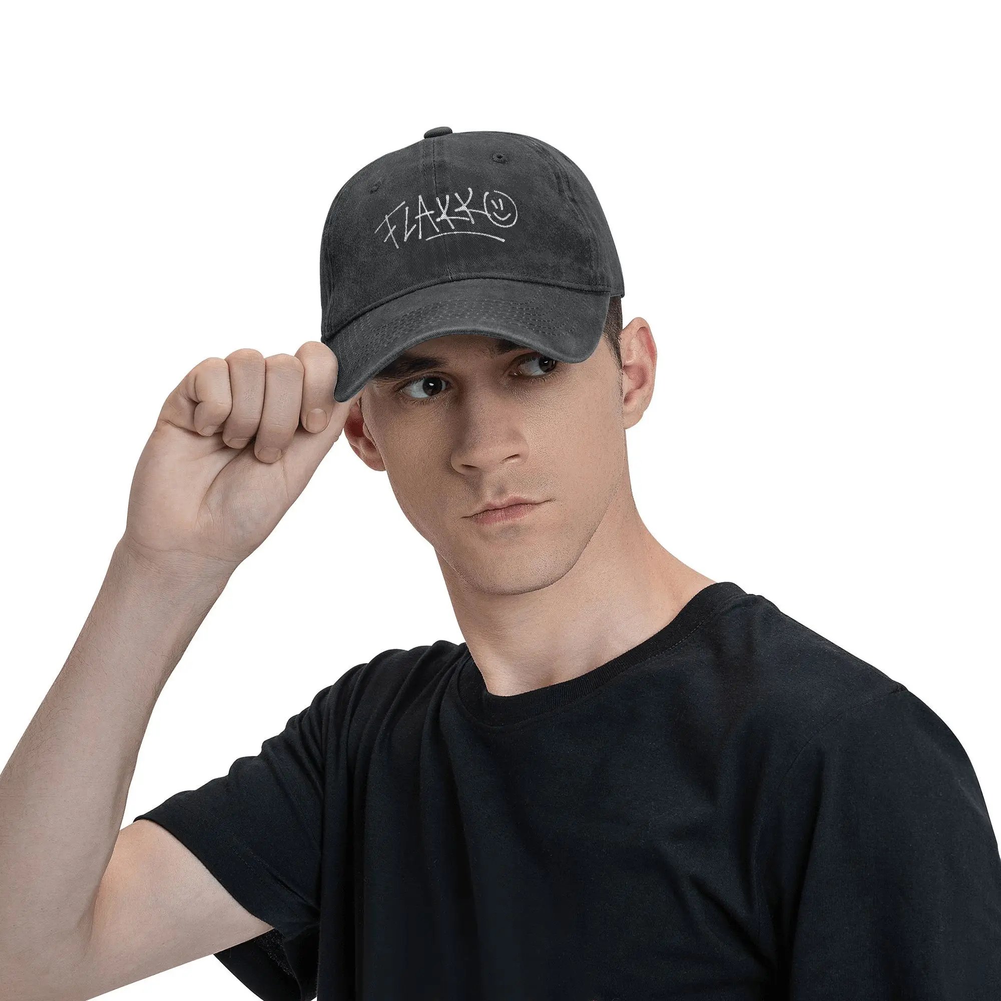 Rels B Flakk Smile Baseball Caps Casual Distressed Cotton  Boys Don't Cry Sun Cap Unisex Style Outdoor Workouts Soft Hats Cap 4