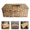Rustic Hand Woven Tissue Boxes Napkin Basket Decorative Storage Bins Home Office Kitchen ganization Paper Towel Holder Desktop 3
