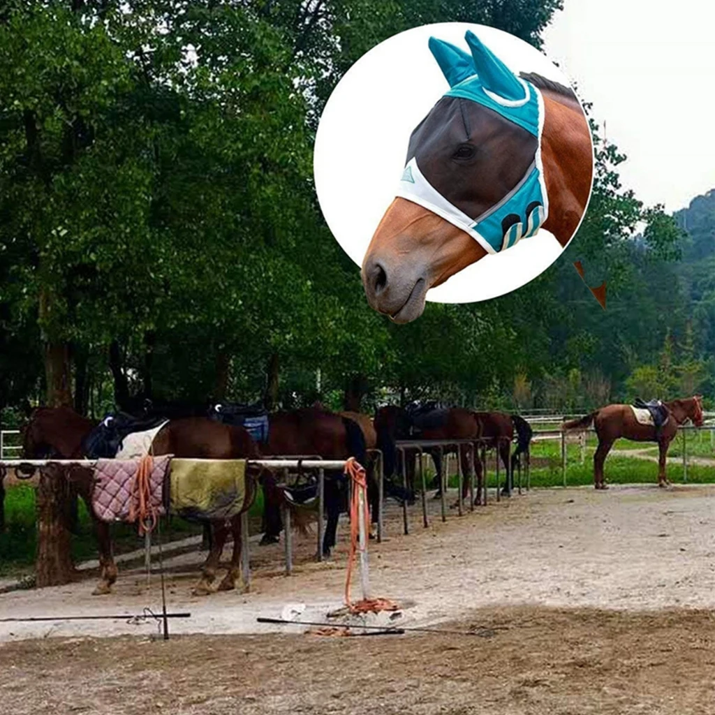 Hot Anti-Mosquito Horse Full Face Protection Anti-Worms Mesh Mask Horse Face Mask Riding Equestrian Equipment