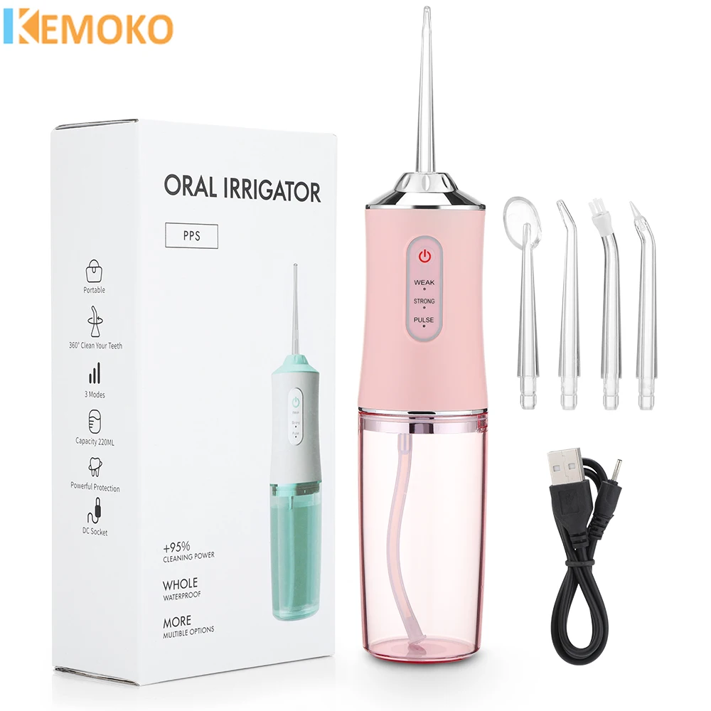 Portable Dental Water Flosser Oral Irrigator USB Rechargeable Water Jet Floss Tooth Pick Teeth Cleaning Oral Cleaner 3 in1 usb intra oral endoscope cmos borescope tooth cleaning digital microscope inspection otoscope camera