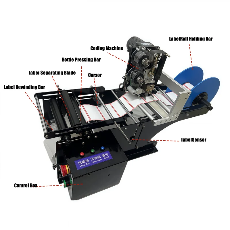 ZST-W02256S Semi-Automatic Electric Labeling Machine for round Bottles Best Pric