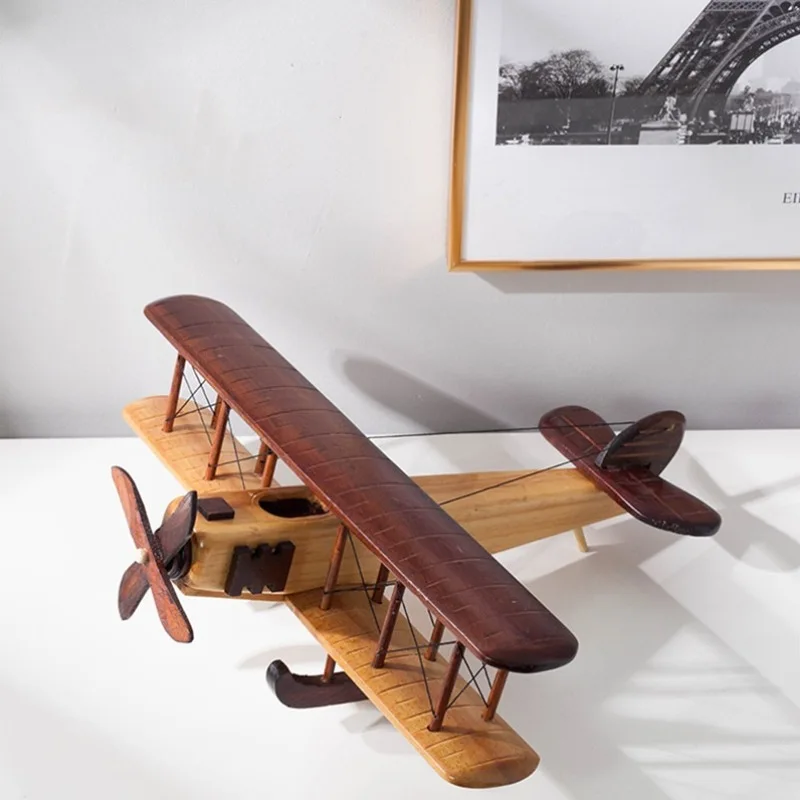 

Retro Handmade Wooden Airplane Ornaments, Creative Household Desk Decoration, Birthday Gift