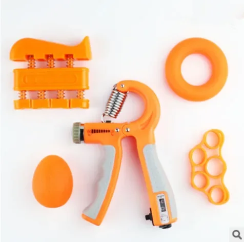Gym Fitness Adjustable Count Hand Grip Set Finger Forearm Strength Muscle Recovery  Gripper Exerciser Trainer Ball Decompression 6