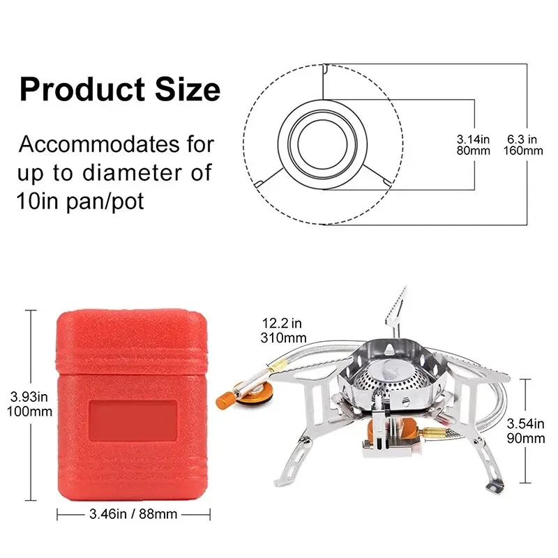 Camping Gas Stove Widesea Wind Proof Outdoor Strong Fire Stove Heater Tourism Equipment Supplies Tourist Kitchen Survival Trips