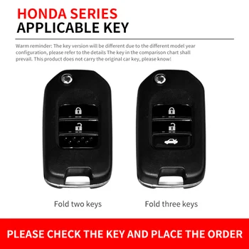 Custodia per chiave a distanza per auto in metallo Shell Fob per Honda Civic CRV CR-V HRV Accord Crider Odyssey Fit Pilot Protector Bag accessori - Custodia per chiave a distanza per auto in metallo Shell Fob per Honda Civic CRV