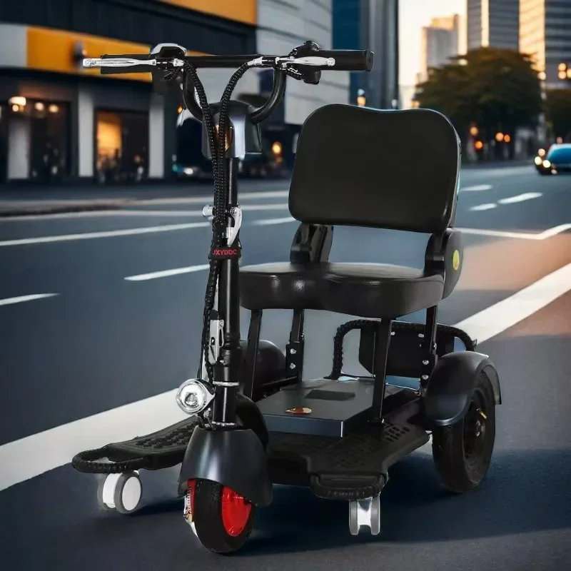 Small folding electric tricycle 300W brushless motor 48V12AH battery elderly adult mobility scooter 3 wheeled electric car
