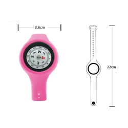 Enhanced Outdoor Tactical Wrist Compass with Black Band for Hiking, Camping, and Fishing Adventures (Rose Red)