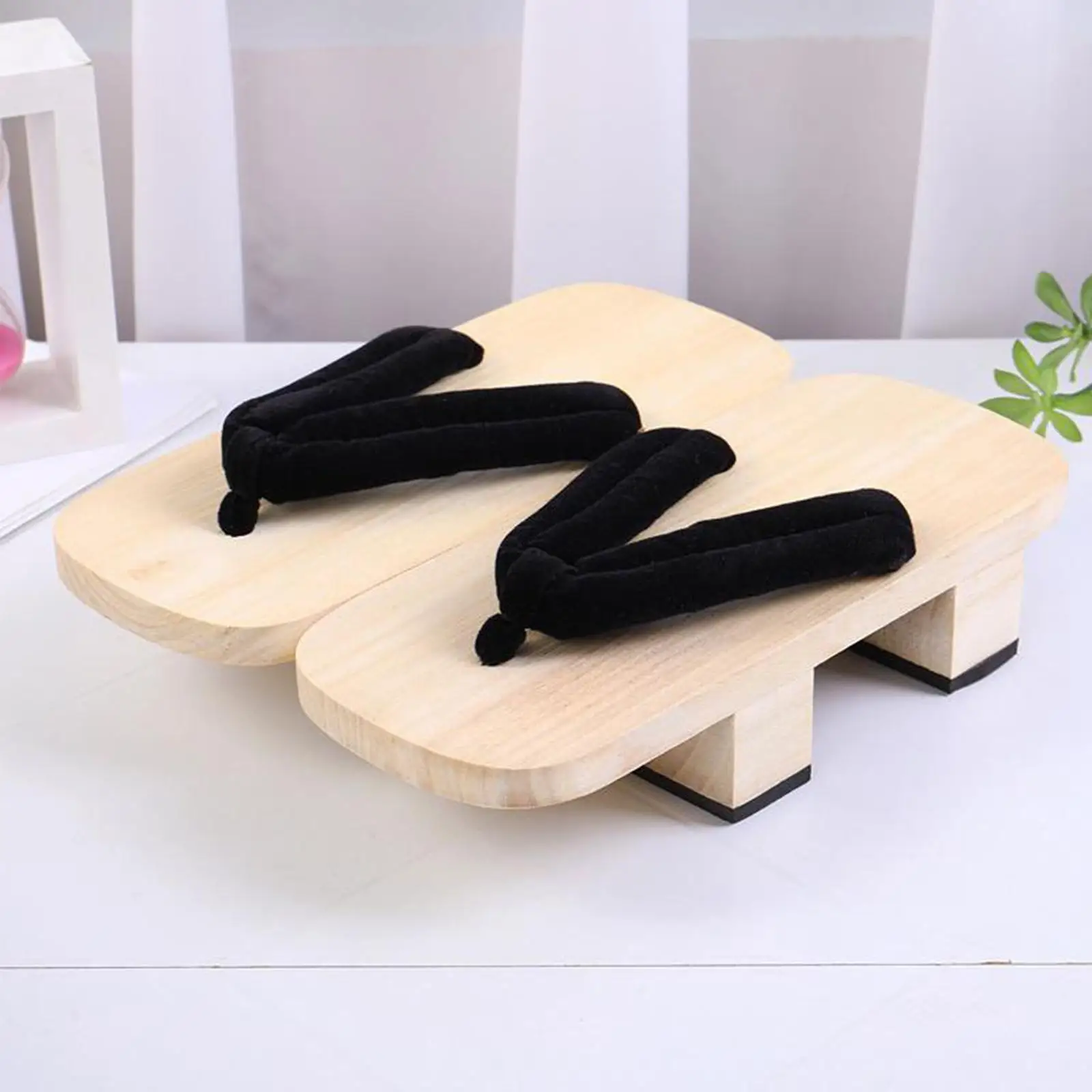 Japanese Wooden Sandals Clogs Shoes Stylish Flip Flops for Stage Performance Nonslip Bottom Cosplay Costume Apartment Carnivals 4