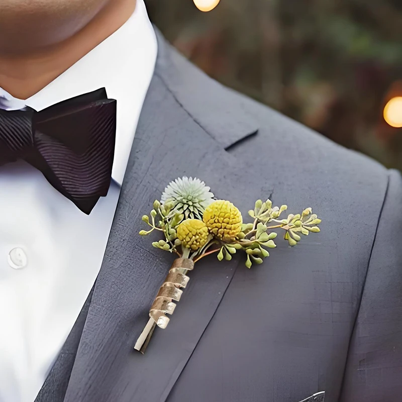 Blume Einsatz Brosche Metall Zweig Pins Für Broschen Mode DIY Kleidung Corsage Mit Einsatz Blumen Tragbare Frauen Brosche Pins – Detail 2