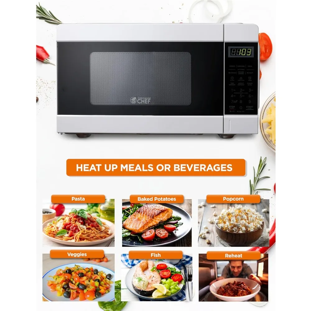 0.9 Cu Ft Microwave with 10 Power Levels with Digital Controls, Countertop Microwave with Timer and Quick-Touch Menu, White 2