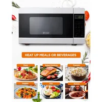 0.9 Cu Ft Microwave with 10 Power Levels with Digital Controls, Countertop Microwave with Timer and Quick-Touch Menu, White 2