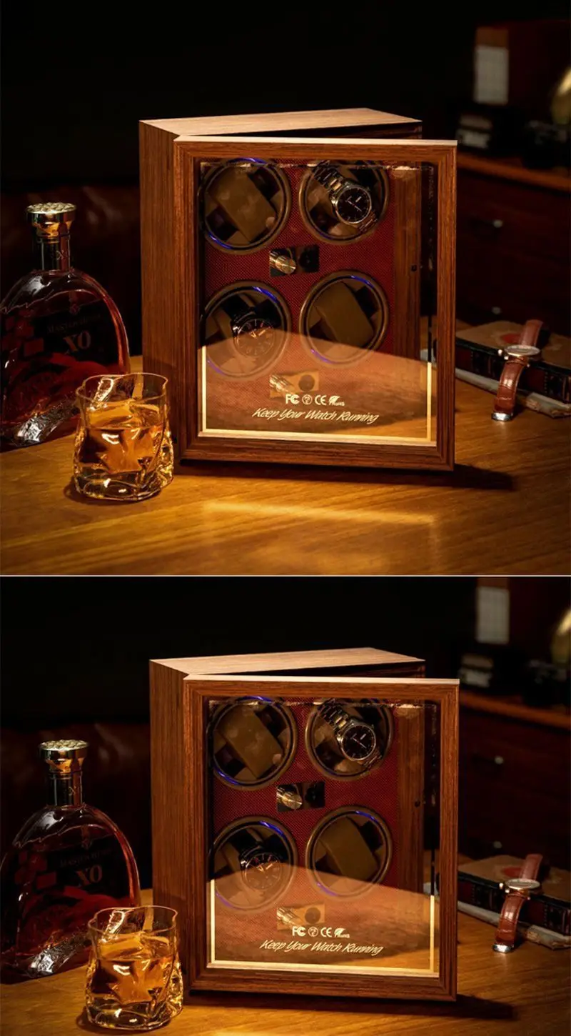 Luxury Automatic Watch Winder – Wooden Retro Organizer with Silent Motor and Anti-Magne... - SKU LAWW1609 - UGI Packaging