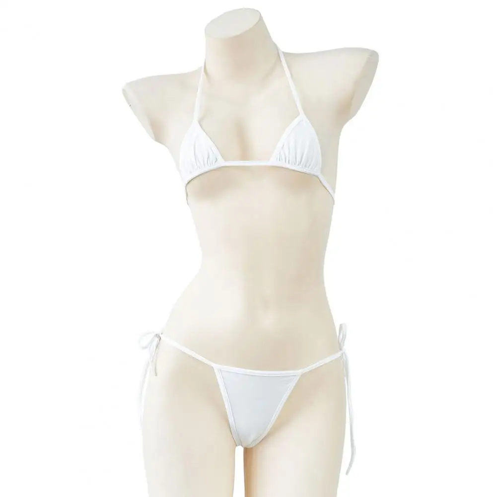 Sexy Mini Bathing Suit for Vacation Beach Women's Micro Triangle Bikini Set Halter String Side Tie Two Piece Swimsuit