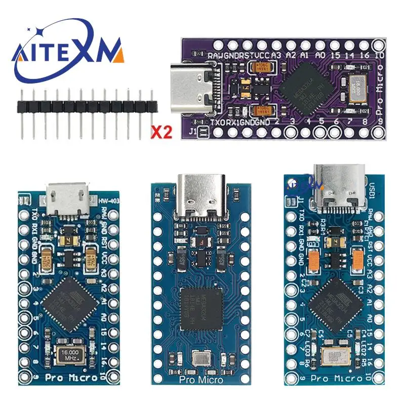 Pro Micro ATMEGA32U4 5V/16MHZ module avec le chargeur de démarrage pour arduino MINI USB/Micro USB avec en-tête à 2 rangées de broches pour arduino