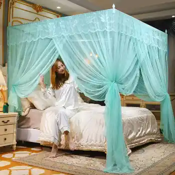 3 Doors Four Corner Mosquito Net Canopy Mosquito Netting For Double Bed Mosquito Repellent Tent Insect Reject Canopy Bed Curtain