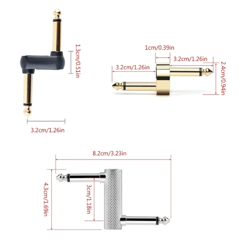 YD61 guitar effects pedal connector 6.35mm 1/4" guitar effect pedal couplers male to male plug adaptor for pedalboard guitar tool