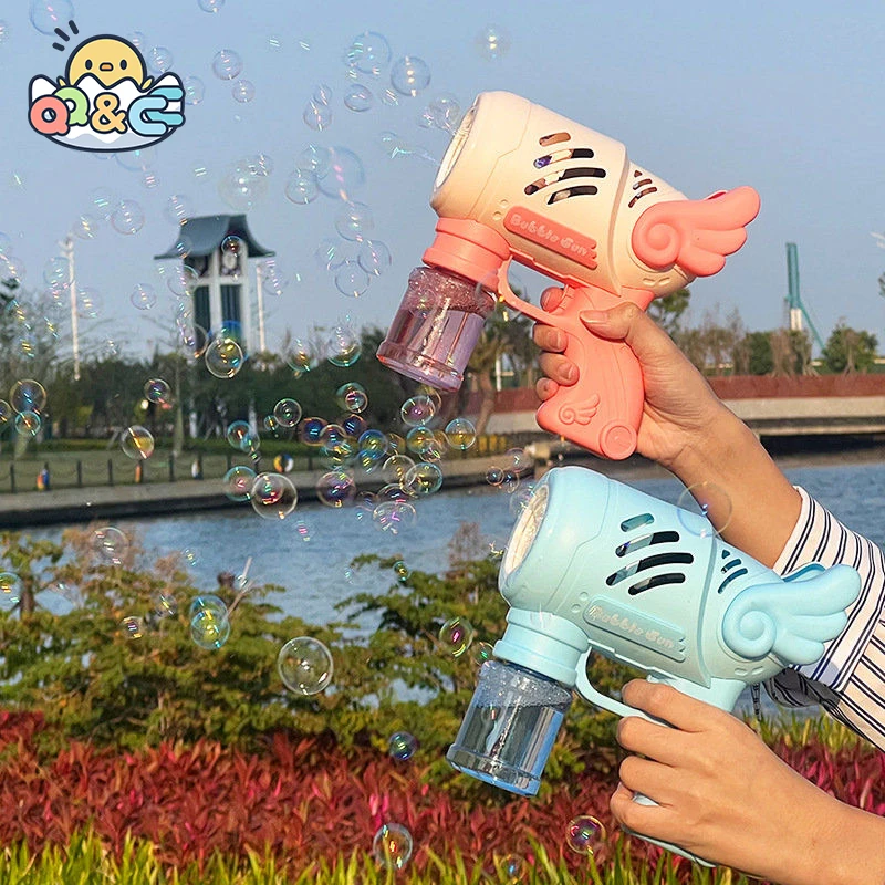 Electric Automatic Soap Rocket Bubbles Machine Bubble Gun Kids Portable Outdoor Party Toy LED Light Blower Toys Children Gifts