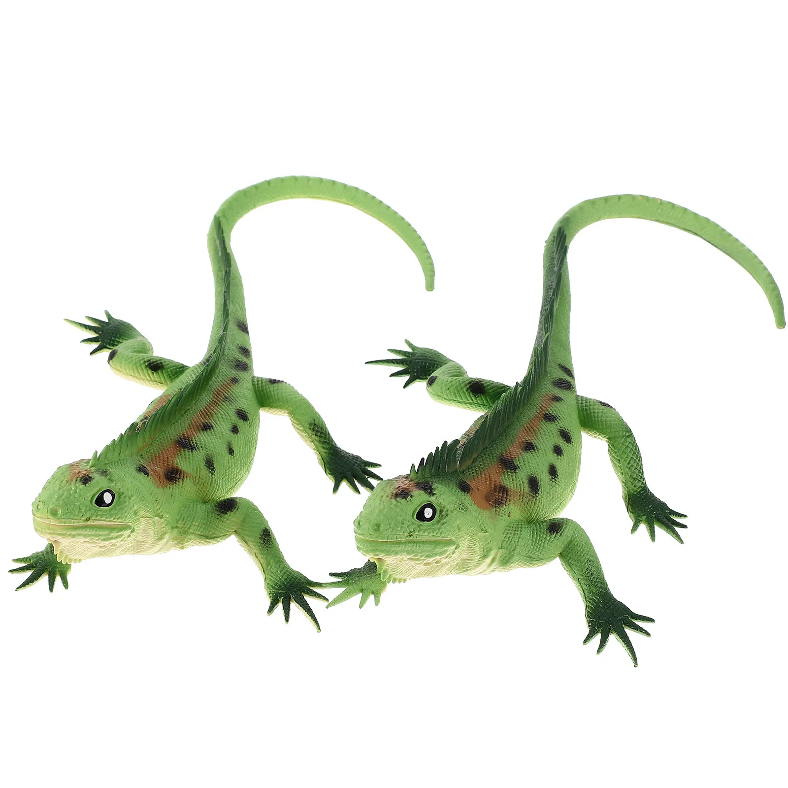 2Pcs 시뮬레이션 도마뱀 생생한 색상 소리가 나는 인공 피규어 소형 현실적인 모양 교육용 장난감