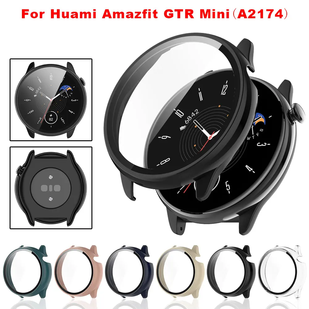 

Hard Side Case Screen Glass Protector Smart Watch Frame Case For Huami Amazfit GTR Mini Smart Watch Protective Cover Accessories