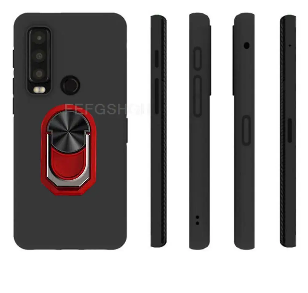 For CAT S75 Back Case Finger Ring Soft TPU Silicone Case For Motorola Defy 2 6.58 inches Bracket Phone Cover 2