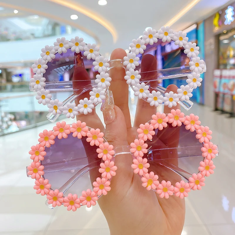 Children Sunglasses Kids Sunglasses Summer Acrylic Flower Outdoor Sun Protection UV400