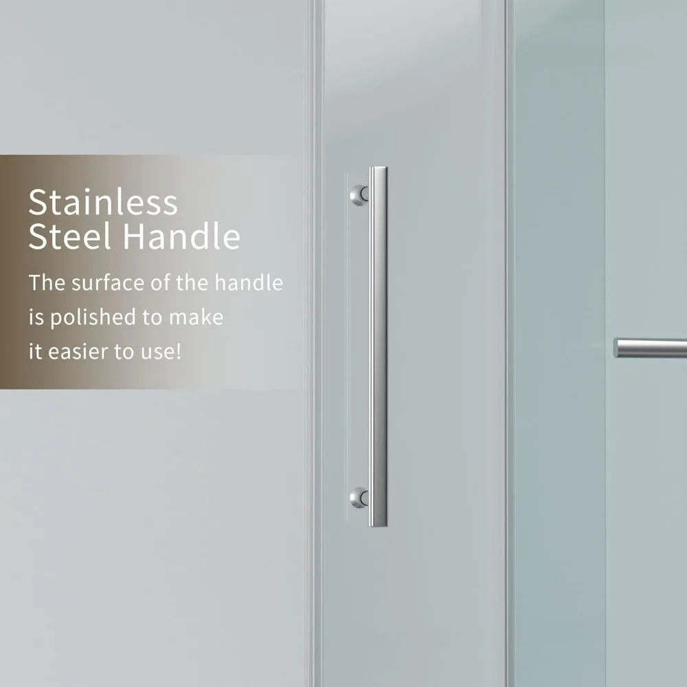 Shower Door 56-60" W X 76" H Frameless Shower Door,Sliding Door with 5/16"(8mm) Clear Tempered Glass
