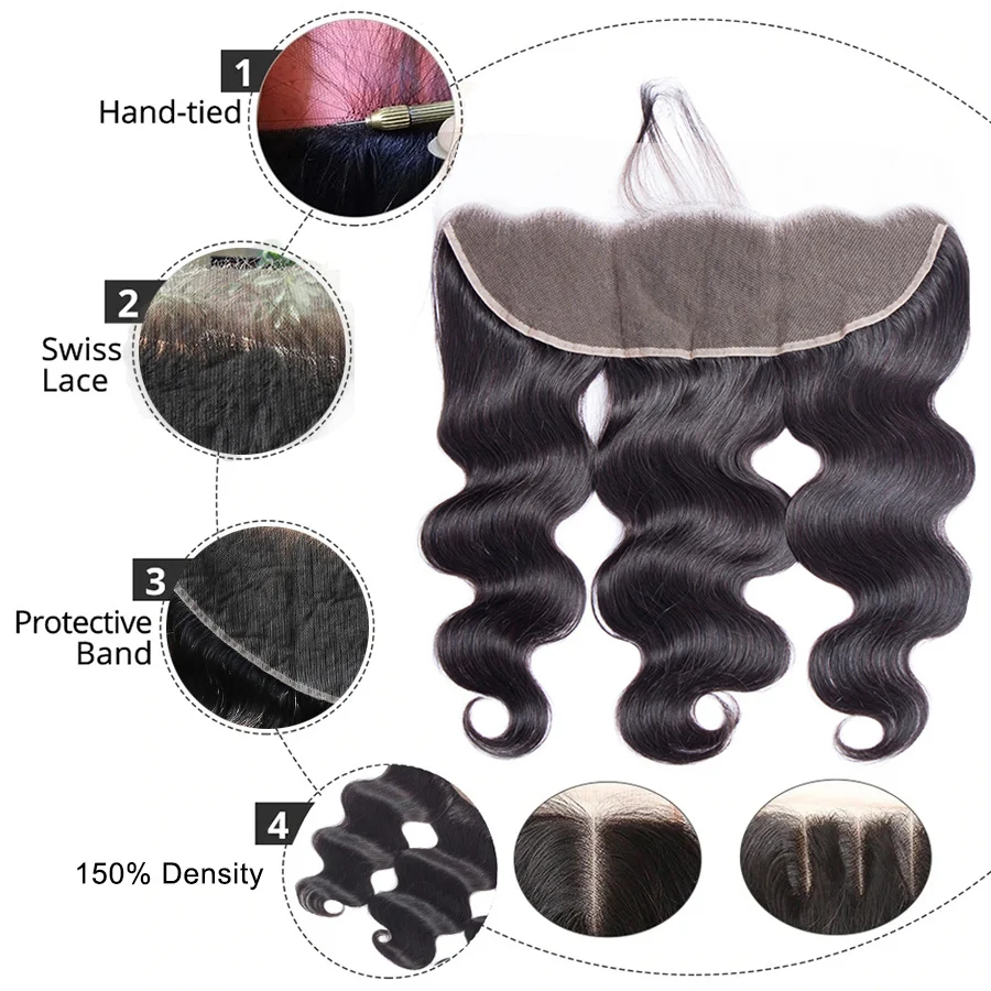 13x6 HD Lace Frontal Only Pre Plucked Body Wave Real HD Lace 13x4 Frontal Remy Hair 5x5 Closure 22 24 Inches 12A Virgin Hair