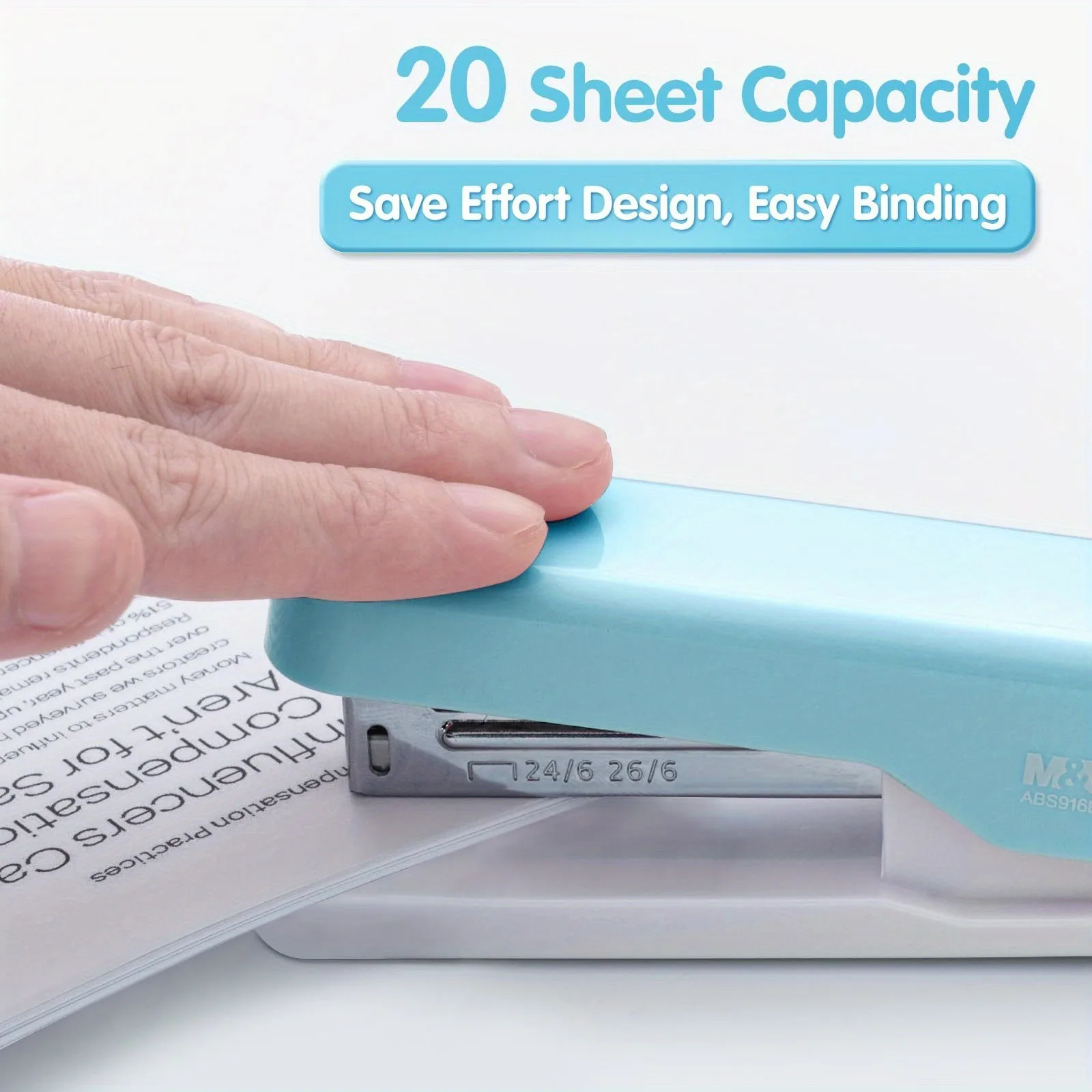M&G 1pc Stapler 12# Labor Saving Portable Durable Desktop Stapler Office Supplies Tiny Cute Macaroon Green/Pink/Blue