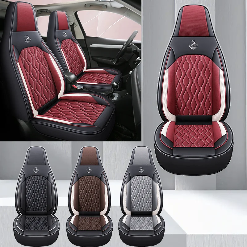 Housse de siège de voiture simple universelle – Cuir PU perforé au design entièrement enveloppant (respirant et durable)