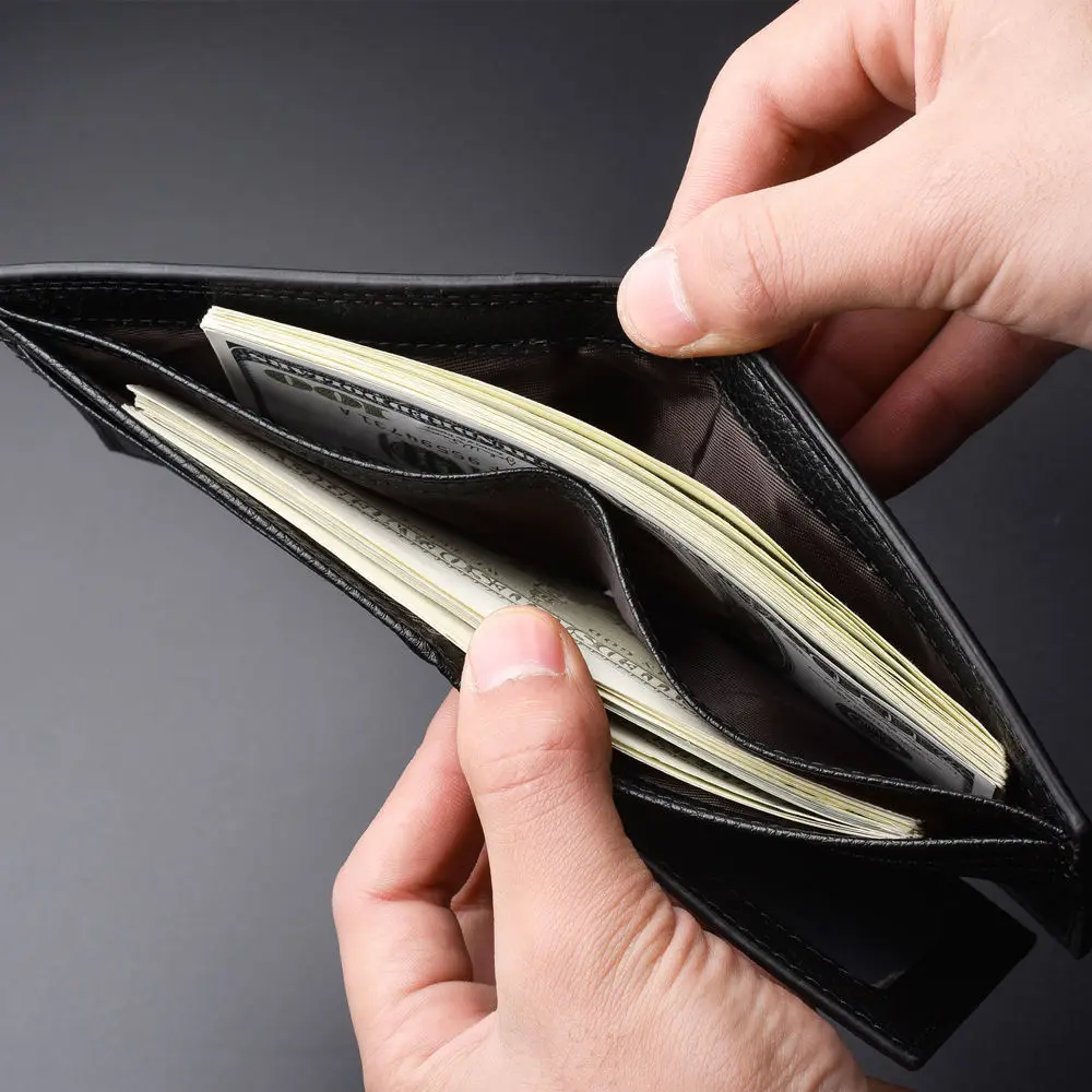 Vintage Men's Leather Wallet High Quality Multi Function ID Credit Driver License Card Bag 6
