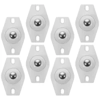 8 Pcs Self Adhesive Casters Stainless Steel Trashcan Wheels Accessories Small Appliance Paste Universal Abs Furniture Mini 1