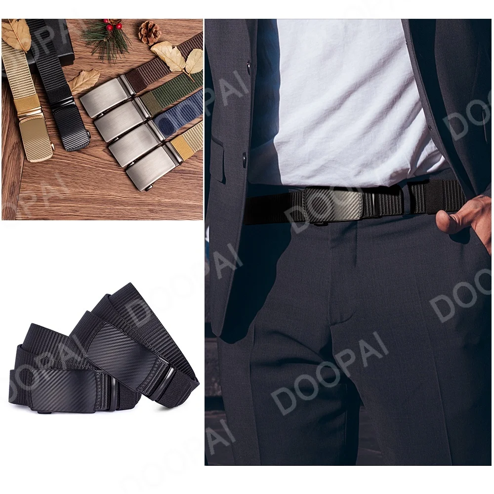 Men\'s Nylon Outdoor Hunting Metal Canvas Belt Male Korean Version All-Match Casual Automatic Buckle Golf Belt Men Women  Accesso