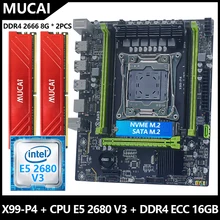 MUCAI X99 P4 Motherboard LGA 2011-3 Kit Set With DDR4 16GB(2*8GB) 2666MHz RAM Memory And Intel Xeon E5 2680 V3 CPU Processor