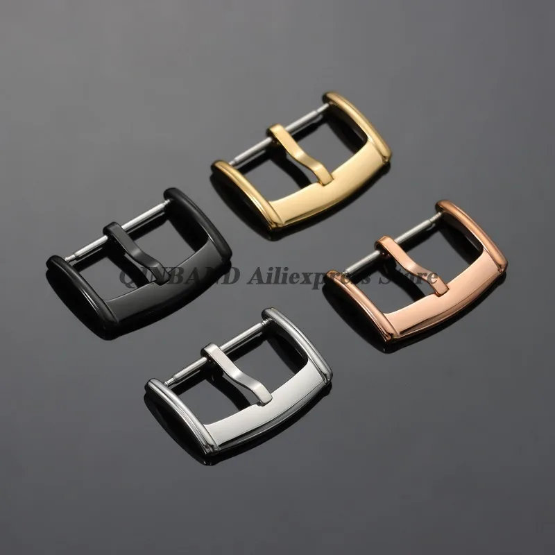Premium Stainless Steel Watch Buckle - Polished Metal Clasp Accessory