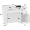 Modern Reception Desk Counter with Hutch, Adjustable Storage Cube, Lockable Drawer & 1 Door Cabinet, Office Wooden Computer Desk 2