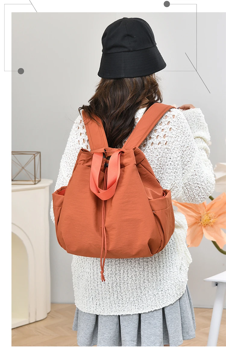 Fünf Farben erhältlich, wasserdichter Rucksack für Damen, großes Fassungsvermögen, kann Ipad halten, lässiger Rucksack, Tragetasche mit mehreren Fächern – Detail 10