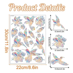 Colorful Prism Glass Window Decals - Cat and Butterfly Designs for Home and Kids' Room Decor (Bird)