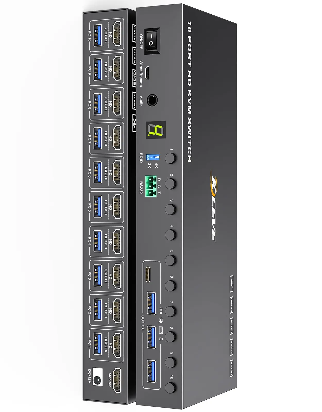 4K@60Hz HDMI KVM Switch USB 3.0 2 Monitoren 2 Computers EDID Emulators, Dual Monitor KVM