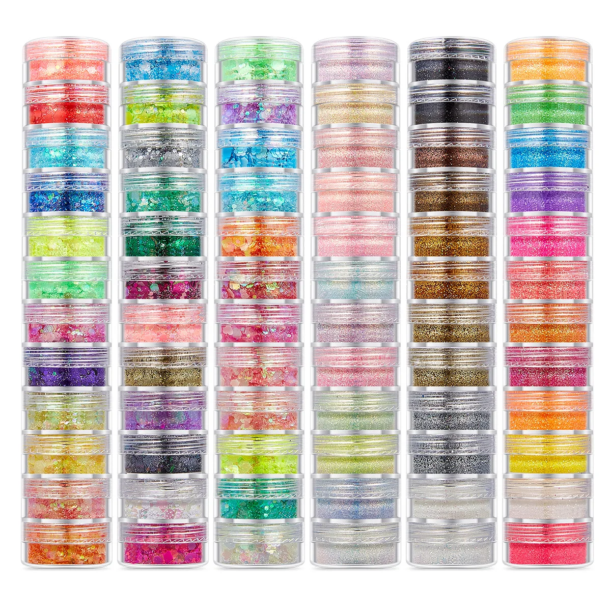 12 Layer Eye Nail Body Art Sequins Glow Chunky Glitter Loose Glitter with Gel for Christmas Halloween Makeup 2