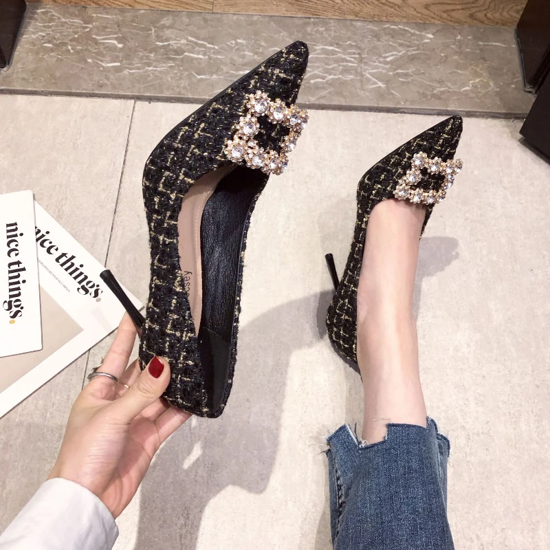 

Women High Heels Sandals Mesh Solid Pointed Stiletto Super Heel Low Top Non Slip Shoes Wedding