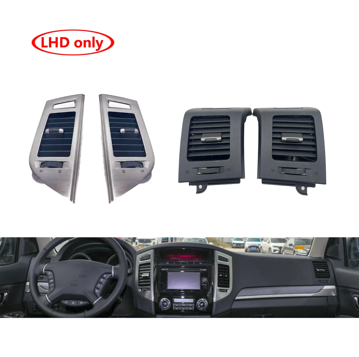 미쓰비시 파제로 몬테로 V87 V93 V95 V97 V98 2007 2008-2022 차량용 대시보드 에어컨 송풍구 4개 (좌핸들용)