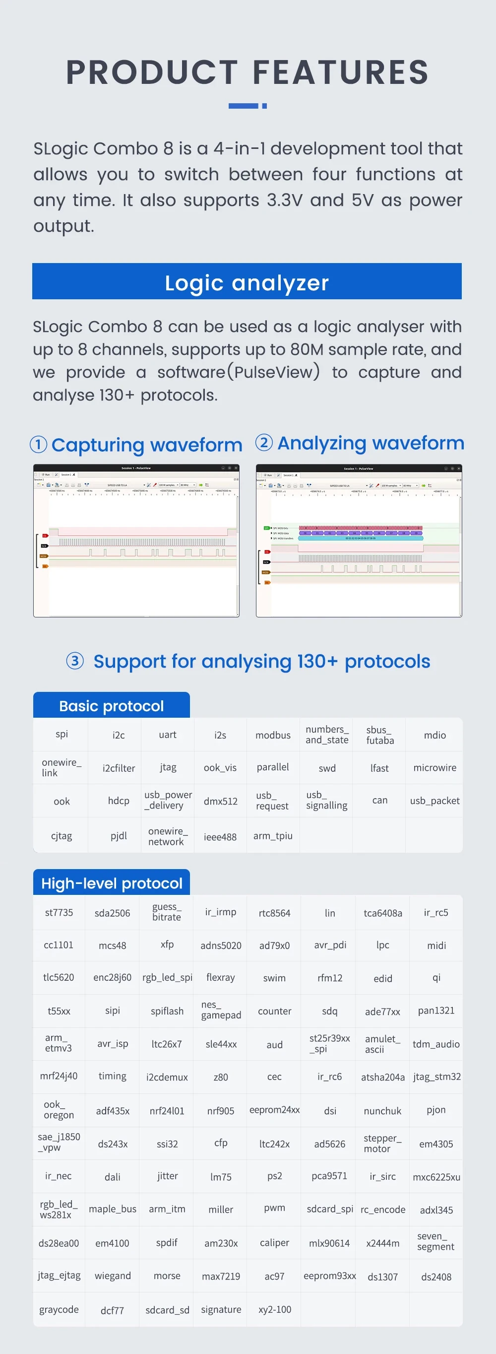 Sipeed SLogic Combo 8 SLogic Analyzer DAPLink CKLink Debugger Tool Debug Serial