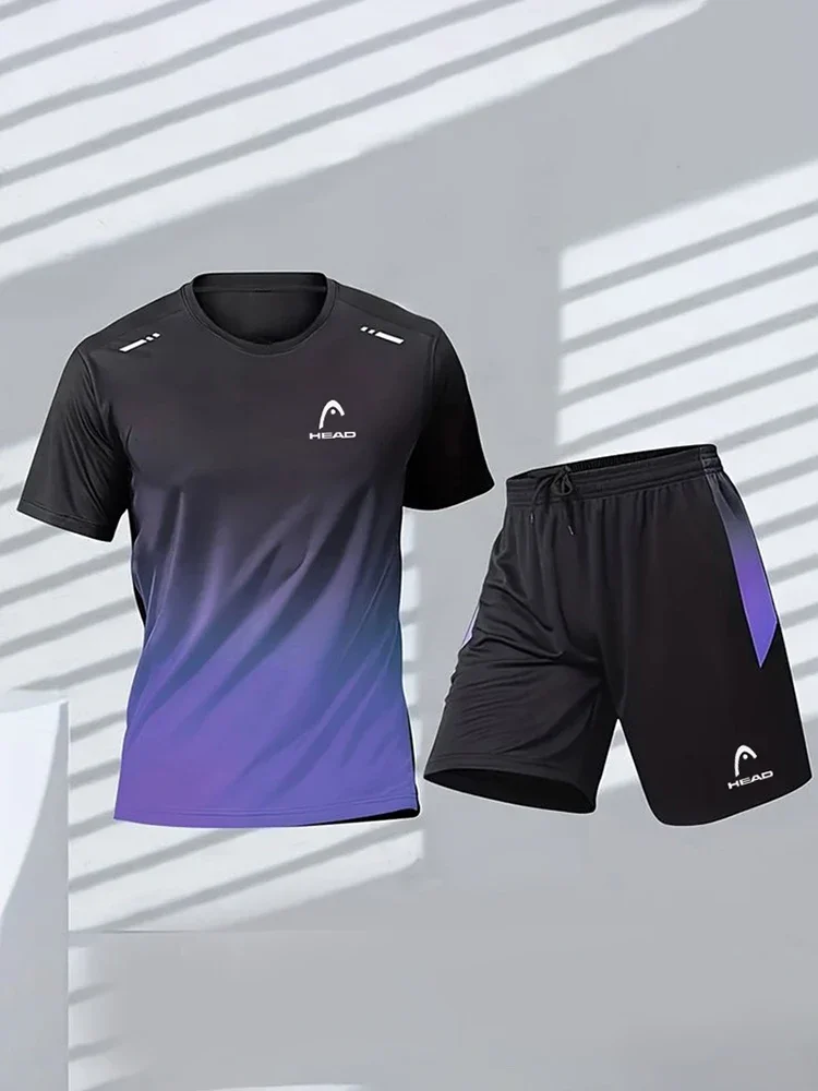 HEAD Men Sports Shirt and Shorts Summer Tennis Football Badminton Training Sports Suit