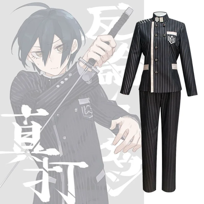 

Halloween Costume Adult Anime Danganronpa Cosplay Costumes V3 Saihara Shuichi Detective Slim Uniform Hat Full Set Suit Jacket