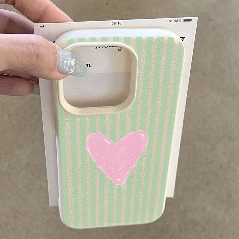 Pink Heart Striped Background Pattern Phone Case Cover