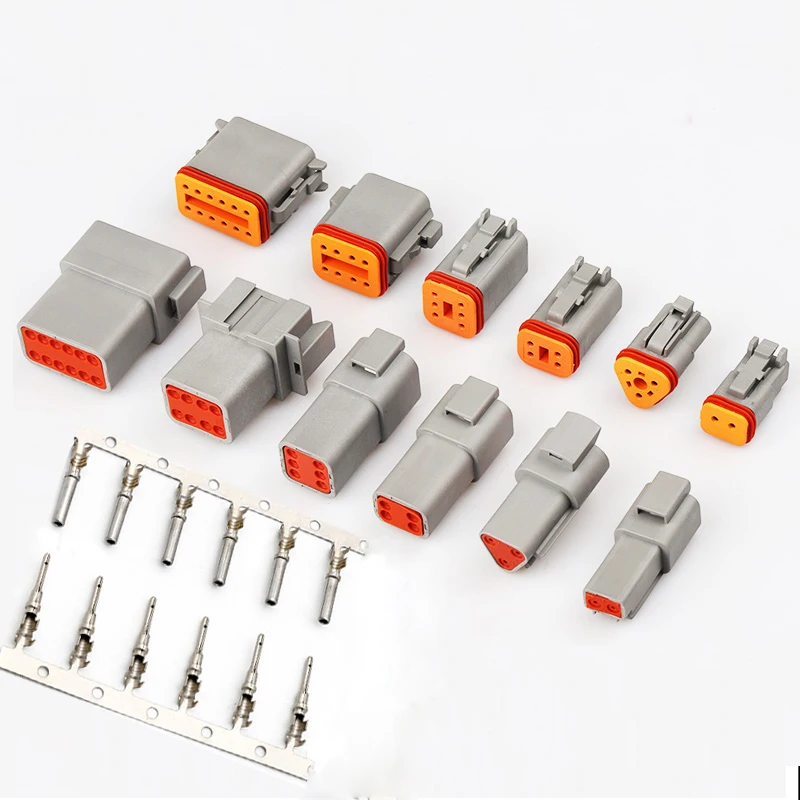 Kit de connecteurs DT - 6 jeux mâles et femelles - Connecteurs électriques  étanches - 2 3 4 6 8 12 broches - Connecteur 22-16 AWG